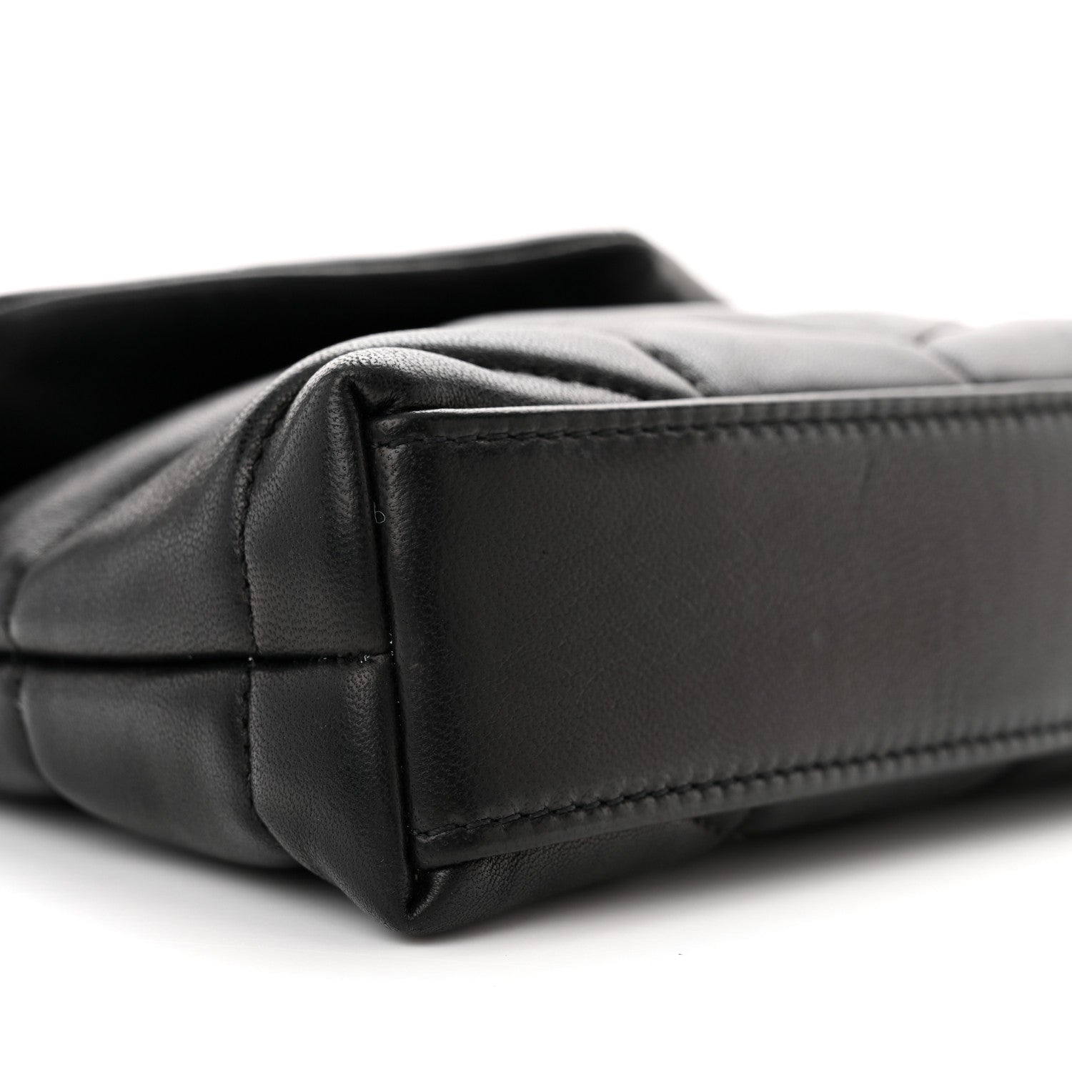 Saint Laurent Lambskin Monogram Loulou Puffer Pouch Clutch Black 10 of 11
