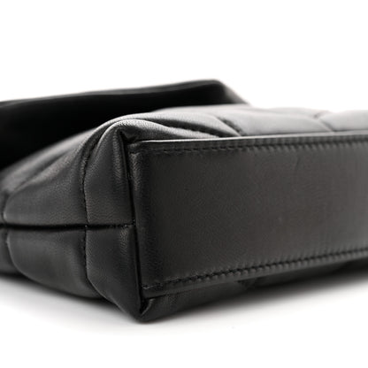 Saint Laurent Lambskin Monogram Loulou Puffer Pouch Clutch Black 10 of 11