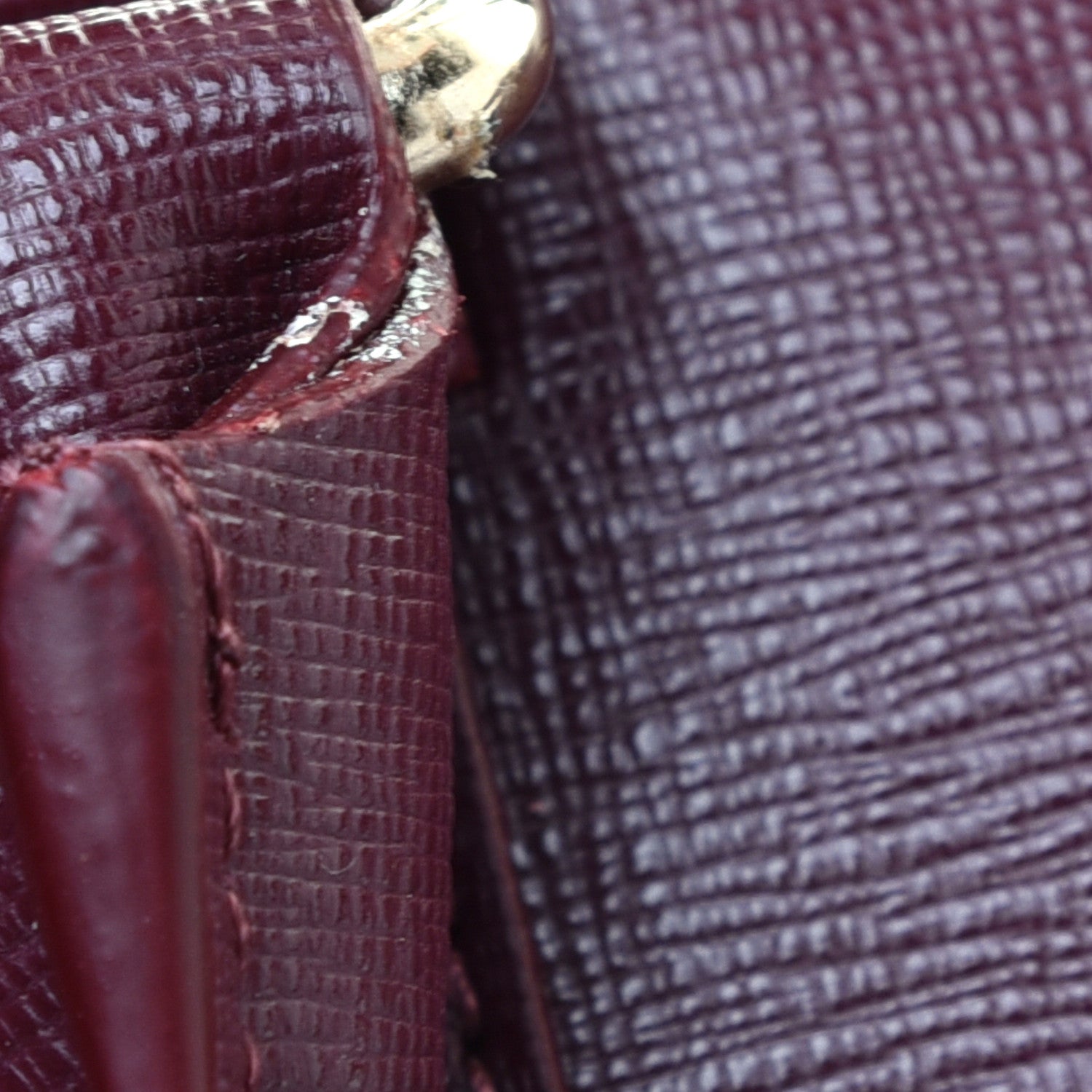 Versace Saffiano Calfskin Palazzo Bowler Burgundy 10 of 10