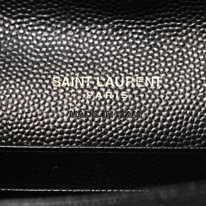 Saint Laurent Grain De Poudre Matelasse Chevron Small Monogram Envelope Wallet Black 6 of 8