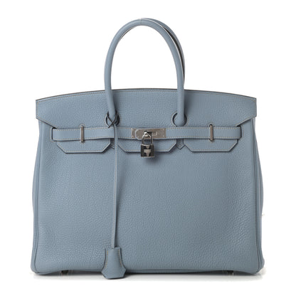 Hermes Togo Birkin 35 Bleu Lin 1 of 11