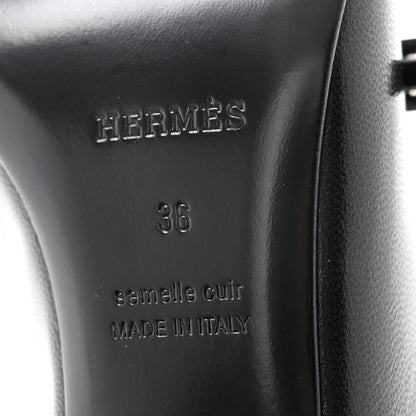 Hermes Goatskin Jackie 50 Pumps 36 Black 7 of 9