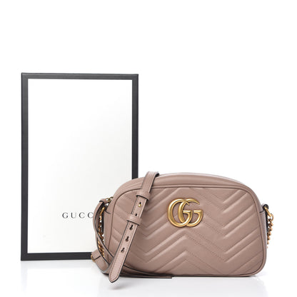 Gucci Calfskin Matelasse Small GG Marmont Chain Shoulder Bag Porcelain Rose 11 of 11