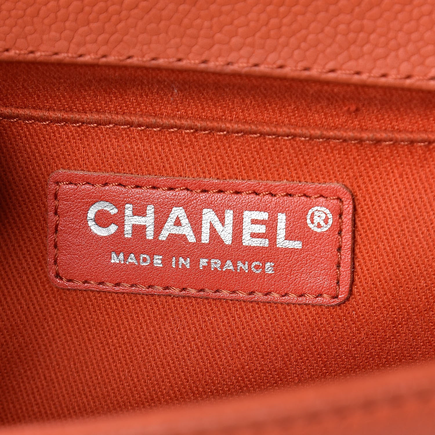 Chanel Caviar Stitched Medium Boy Flap Dark Orange 6 of 9