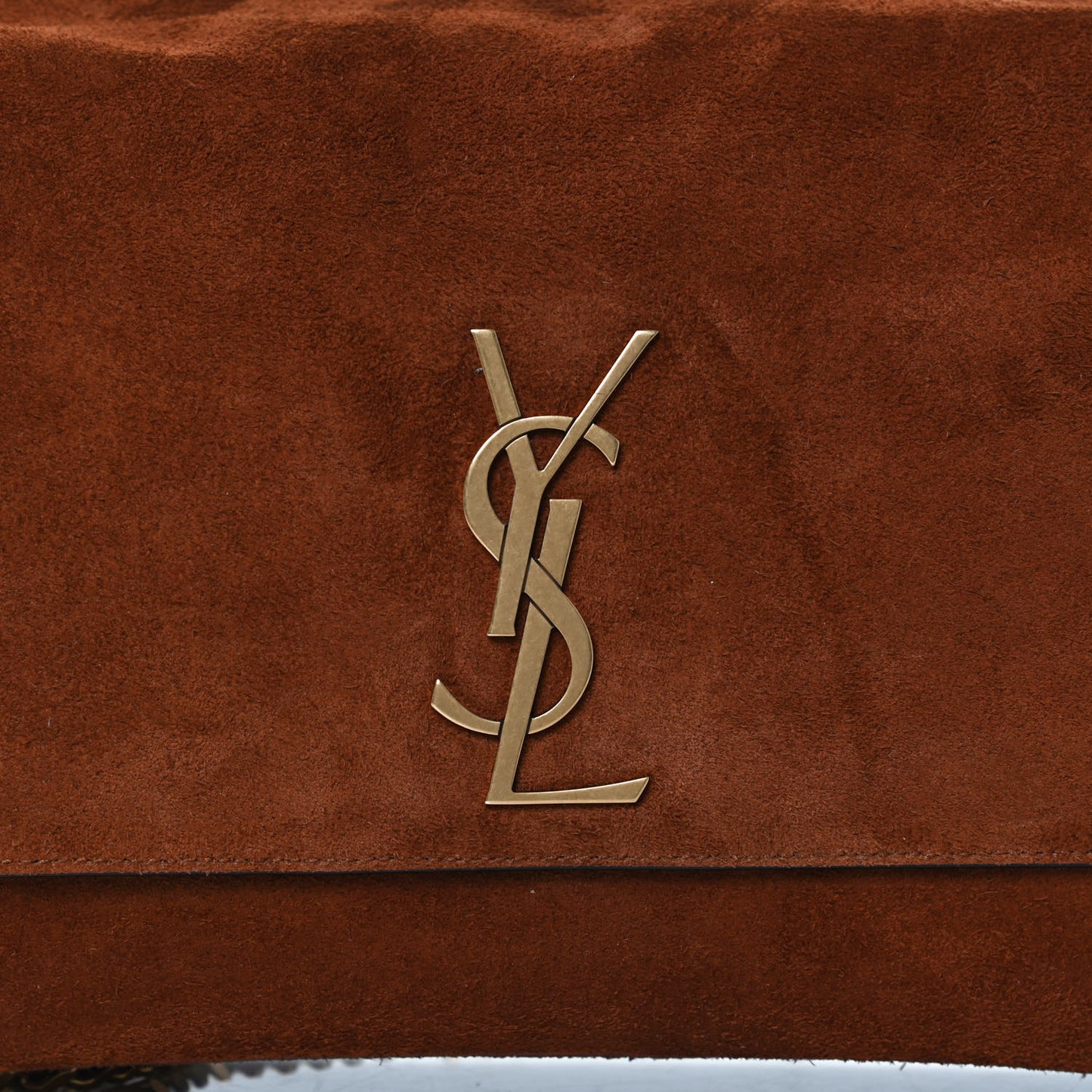 Calfskin Crocodile Embossed Suede Medium Reversible Monogram Kate Satchel Military Taupe