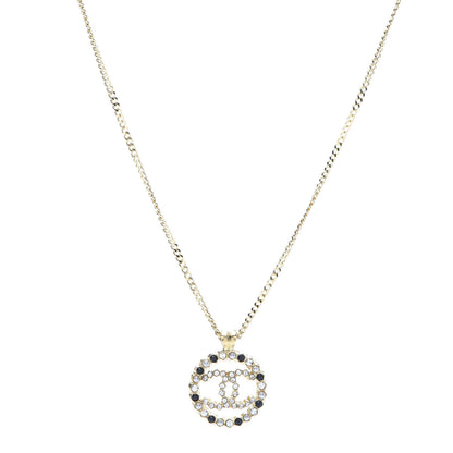 Chanel Pearl CC Pendant Necklace Gold Black 1 of 6