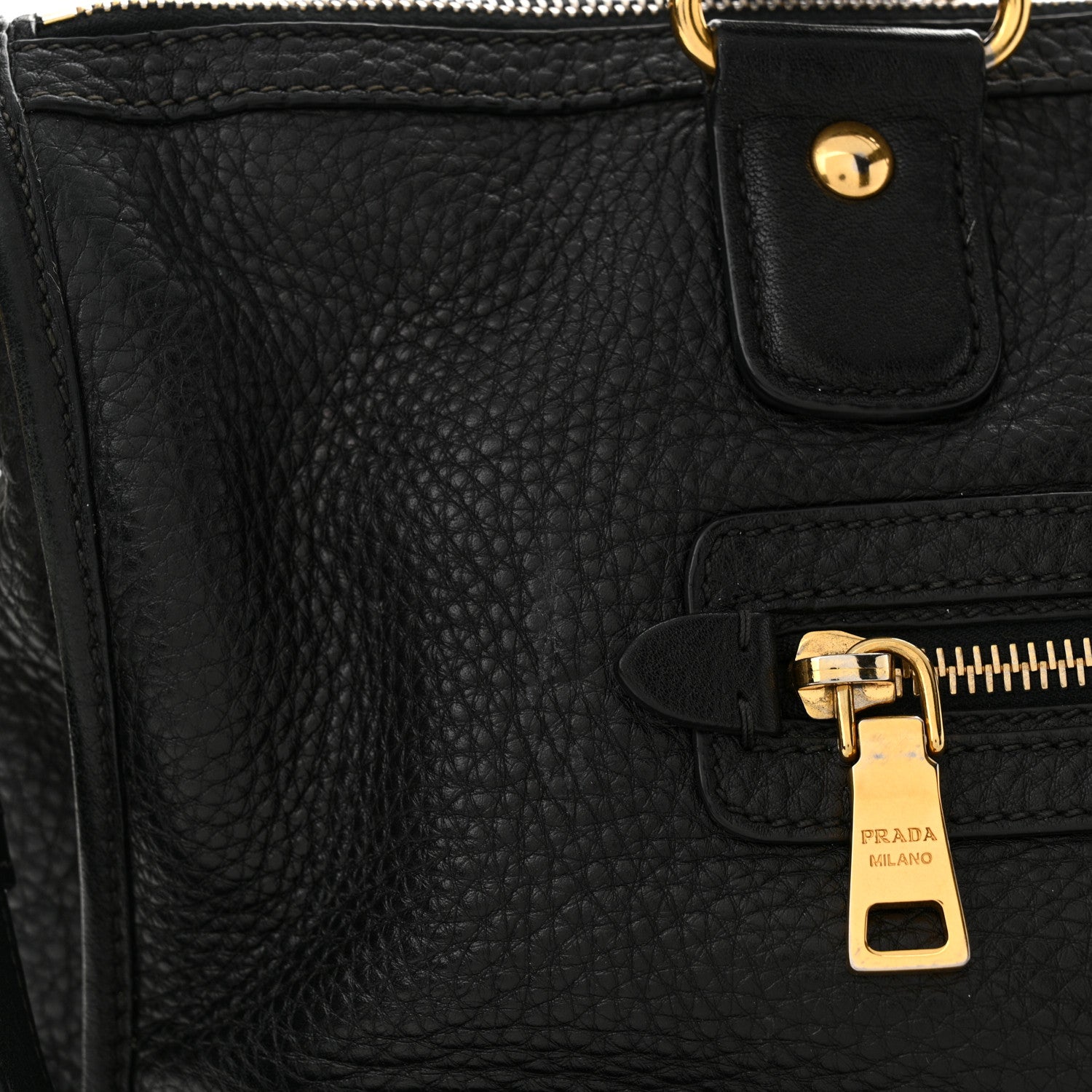 Prada Vitello Daino Shopping Satchel Black 12 of 14