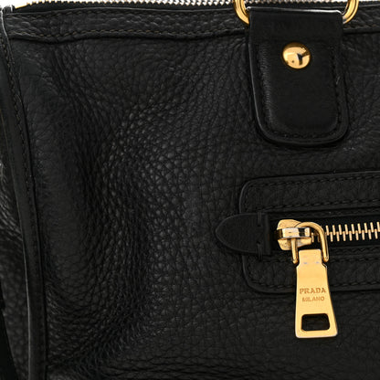 Prada Vitello Daino Shopping Satchel Black 12 of 14