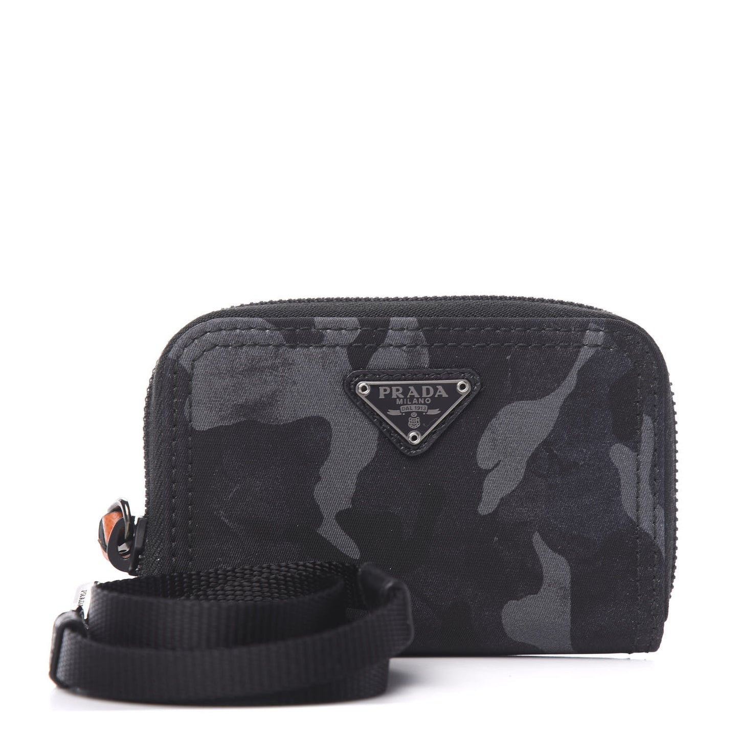 Tessuto Nylon Camouflage Print Card Holder Fumo