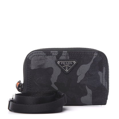 Prada Tessuto Nylon Camouflage Print Card Holder Fumo 1 of 6
