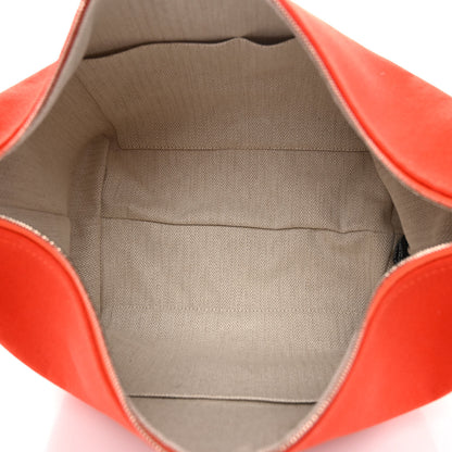 Hermes Canvas Large Bride-A-Brac Pouch Orange Feu Burgundy 5 of 9