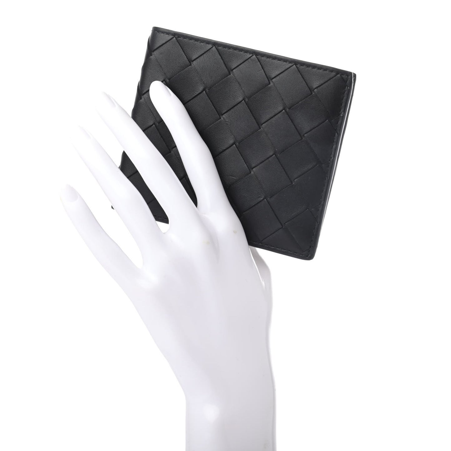 Nappa Maxi Intrecciato Bi-Fold Wallet Black