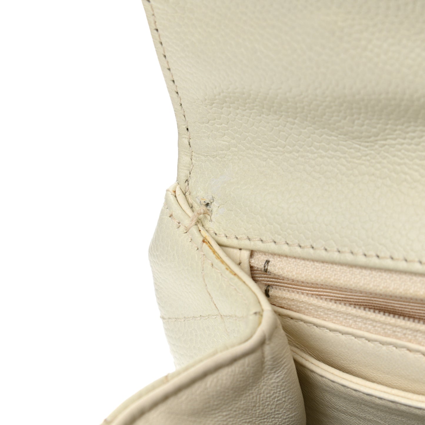 Caviar Quilted Jumbo Kelly Flap White