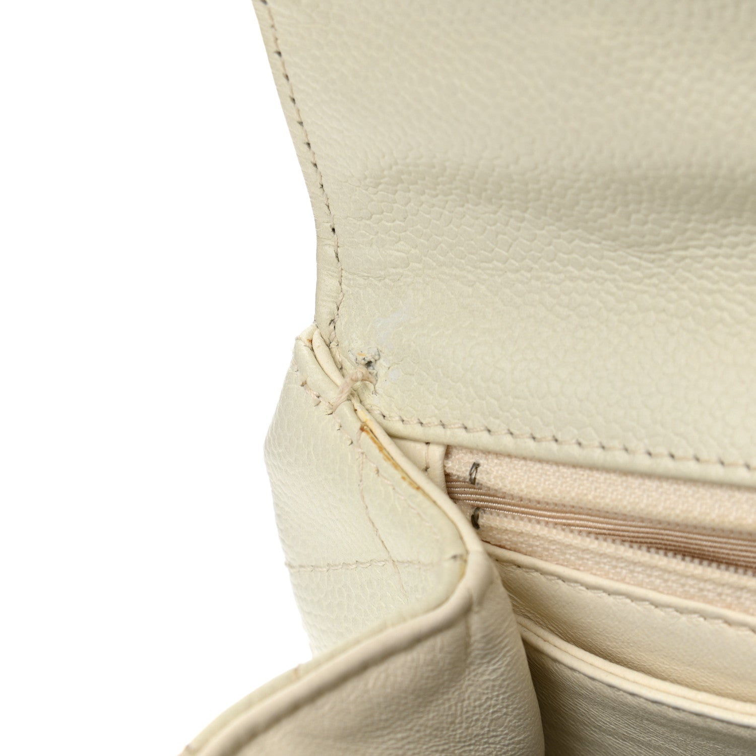 Chanel Caviar Quilted Jumbo Kelly Flap White 12 of 12