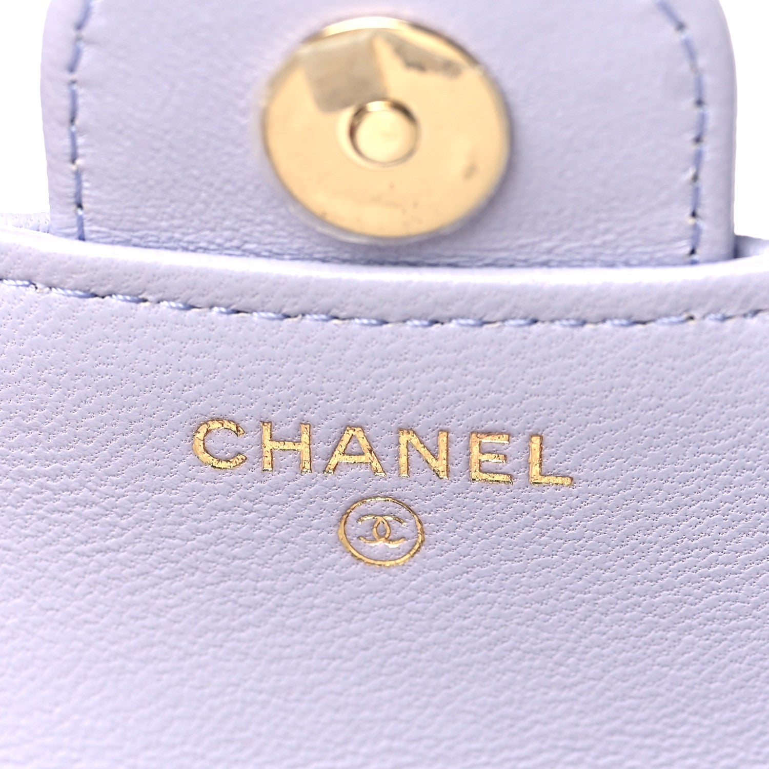 Chanel Lambskin Quilted Top Handle Flap Coin Purse With Chain Light Purple 6 of 9