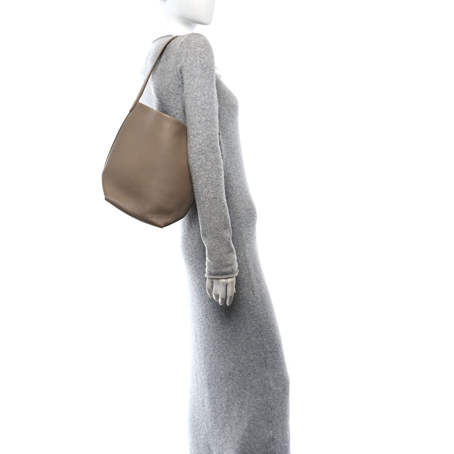 The Row Grained Calfskin Medium N/S Park Tote Dark Taupe 2 of 10