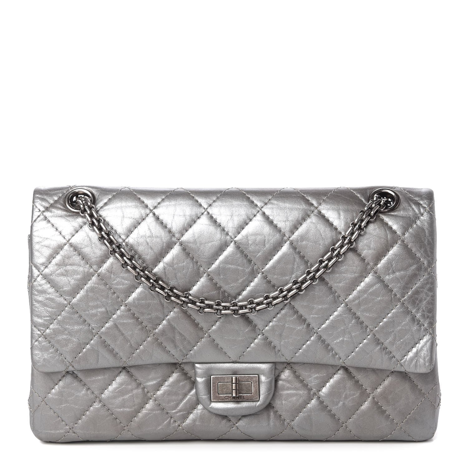 Chanel Metallic Aged Calfskin Quilted 2.55 Reissue 226 Flap Silver 1 of 11