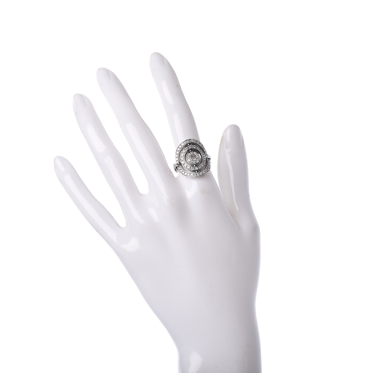 Bulgari 18K White Gold Diamond Astrale Cerchi Ring 51 5.75 2 of 6