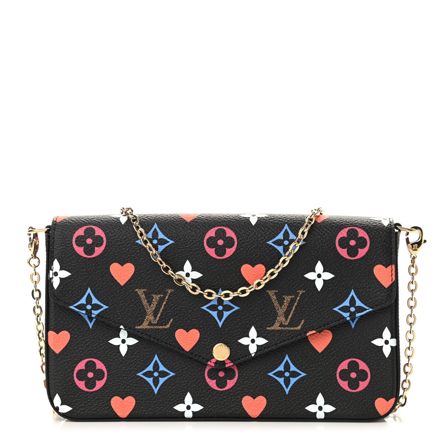 Louis Vuitton Game On Felicie Chain Wallet Black 1 of 9