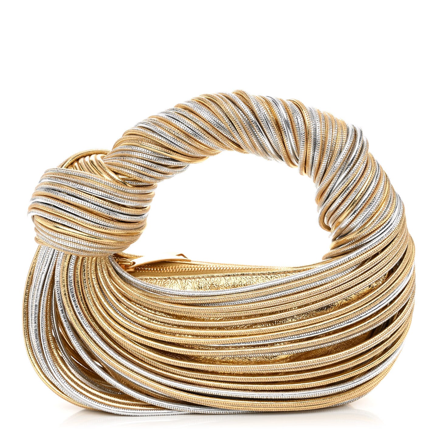 Tubular Laminated Lambskin Mini Jodie Gold Silver