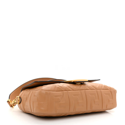 Fendi Nappa FF 1974 Embossed Baguette Miele Scuro 5 of 9