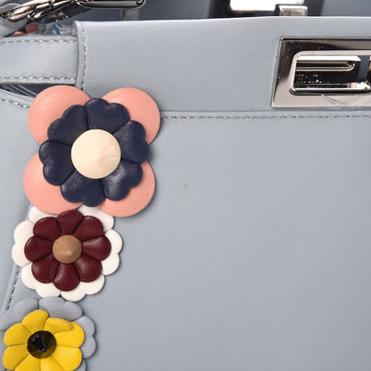 Fendi Nappa Flowerland Mini Peekaboo Iconic Satchel Light Blue 9 of 14