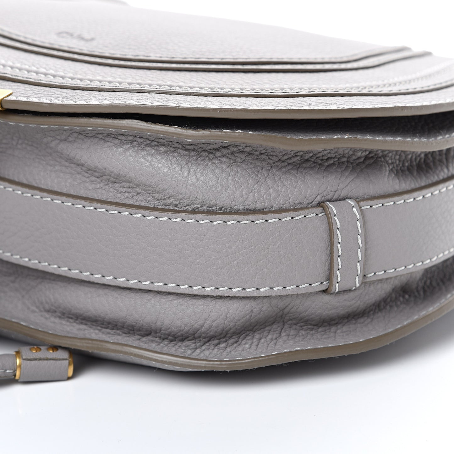 Calfskin Medium Marcie Round Crossbody Bag Cashmere Grey