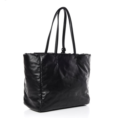 Prada Nappa Soft Large Shopper Tote Black Cobalto 3 of 10