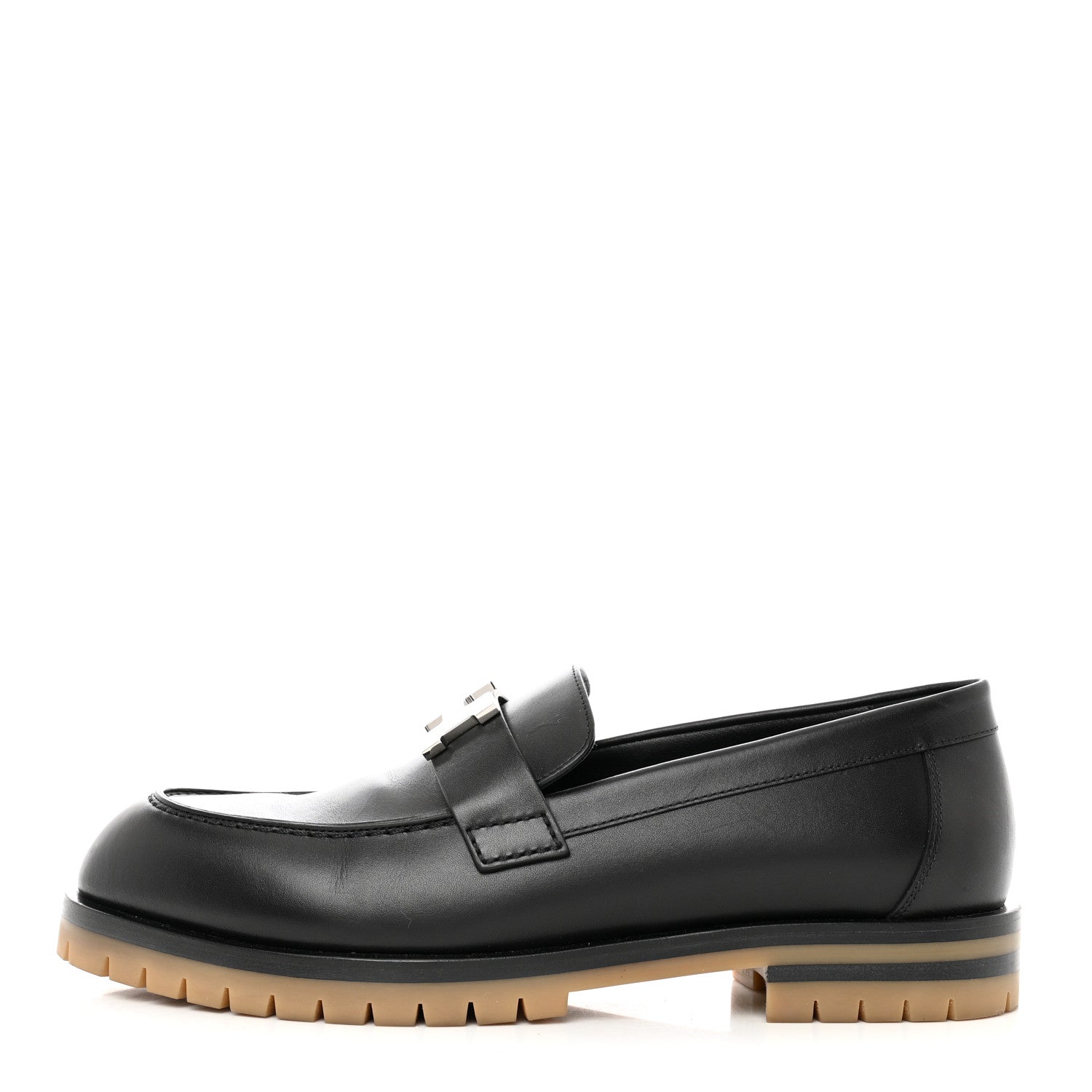 Hermes Calfskin Womens Faubourg Loafers 37 Black 1 of 11
