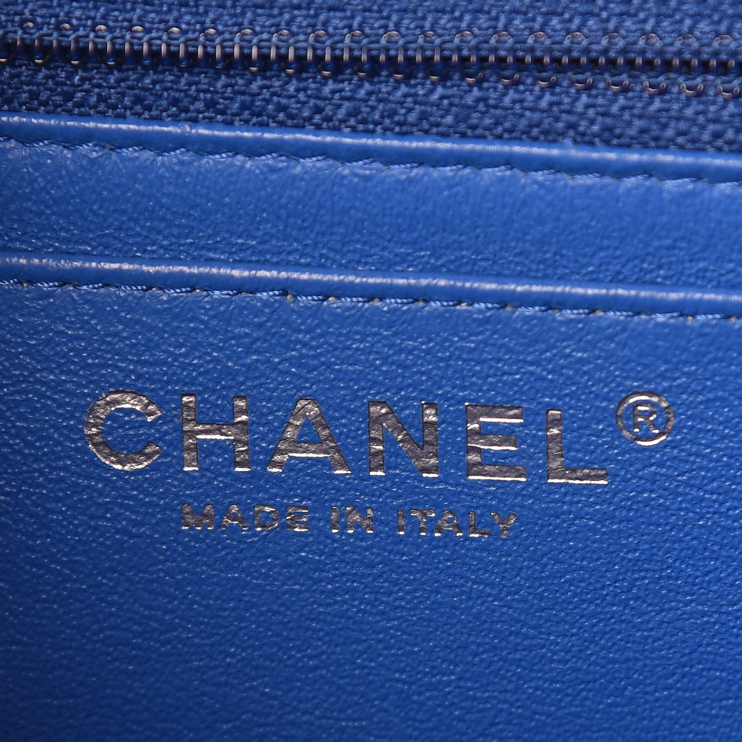 Caviar Quilted Mini Square Flap Blue