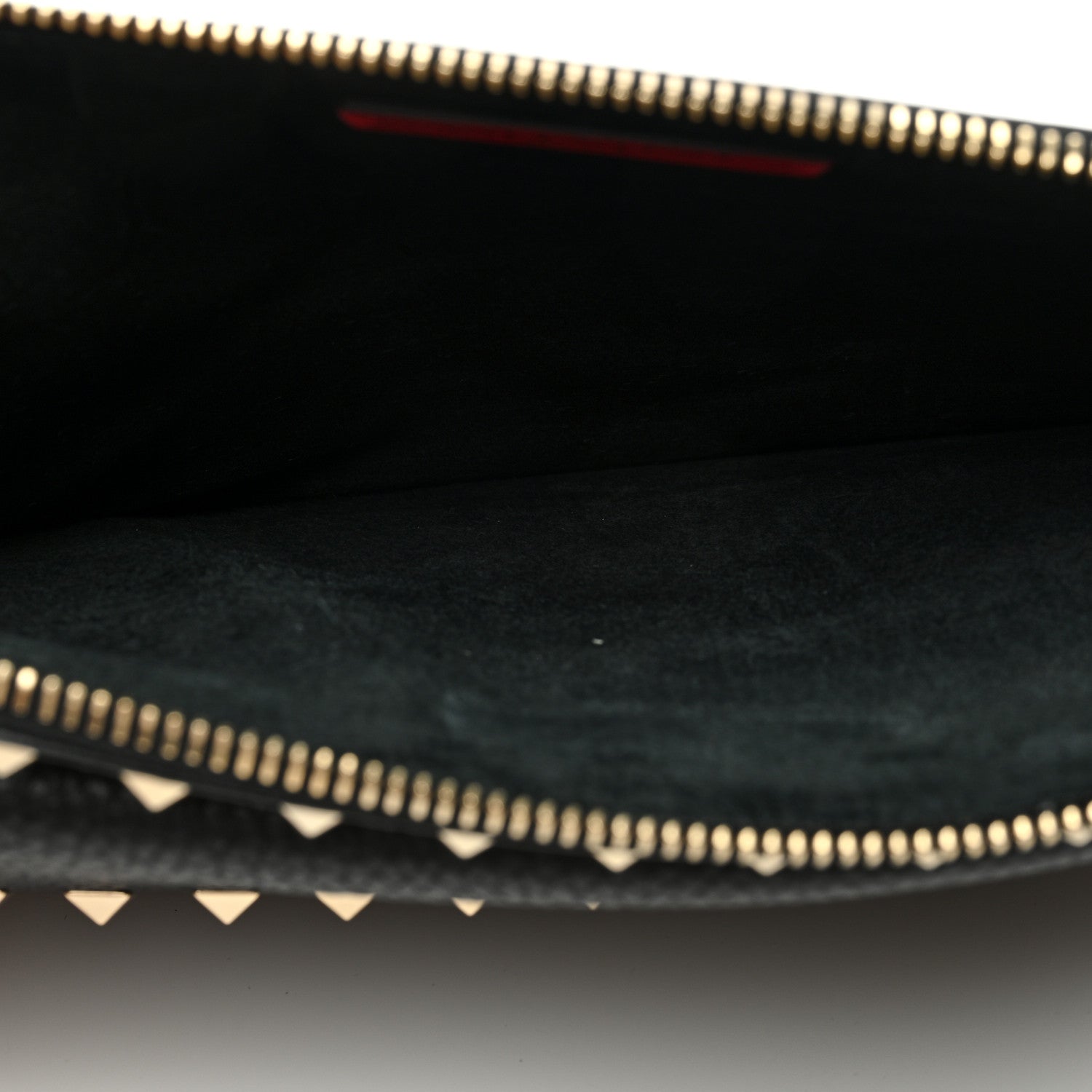 Valentino Garavani Pebbled Calfskin Large Rockstud Wristlet Clutch Black 5 of 7