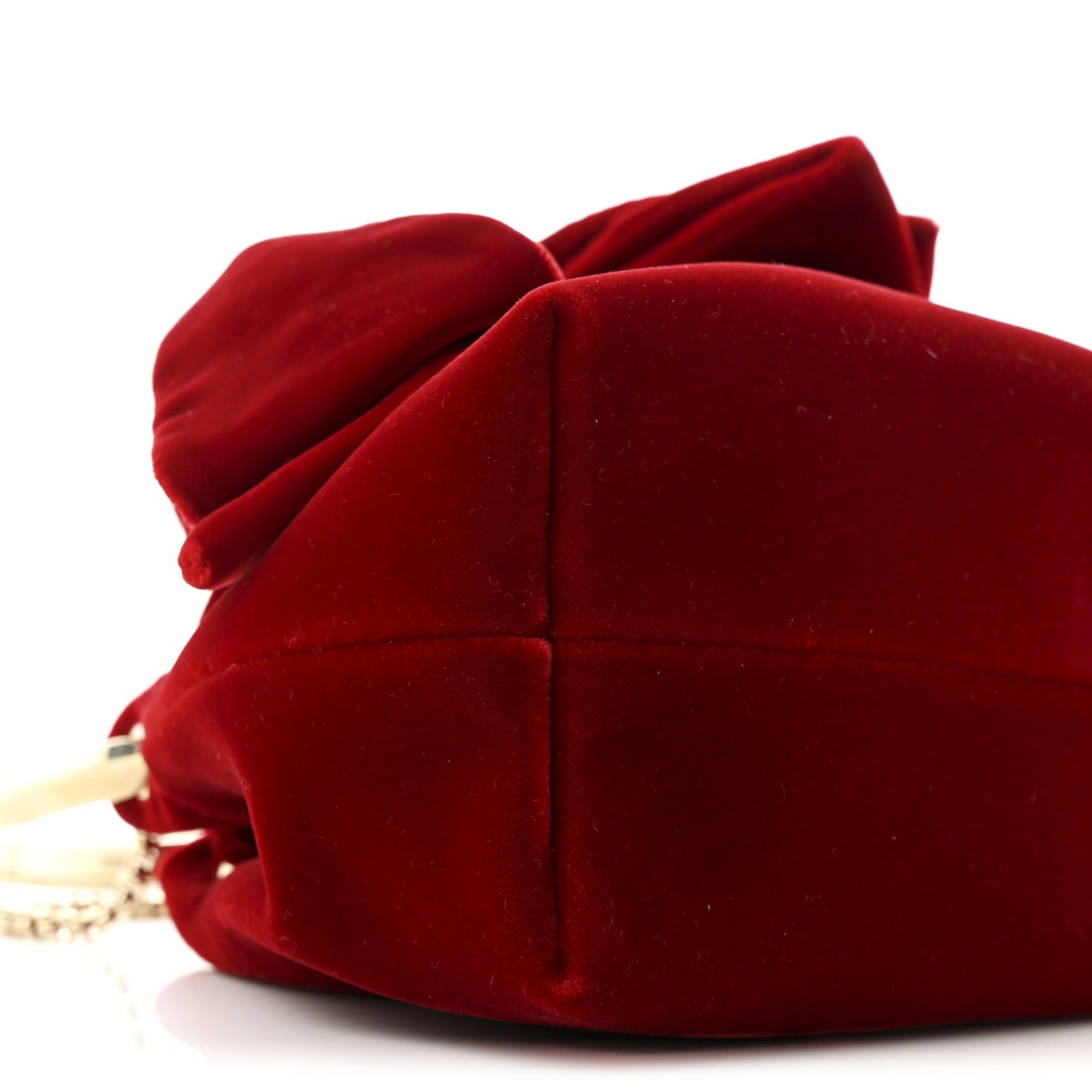 Velvet Micro Bon Bon Bow Bucket Bag Red
