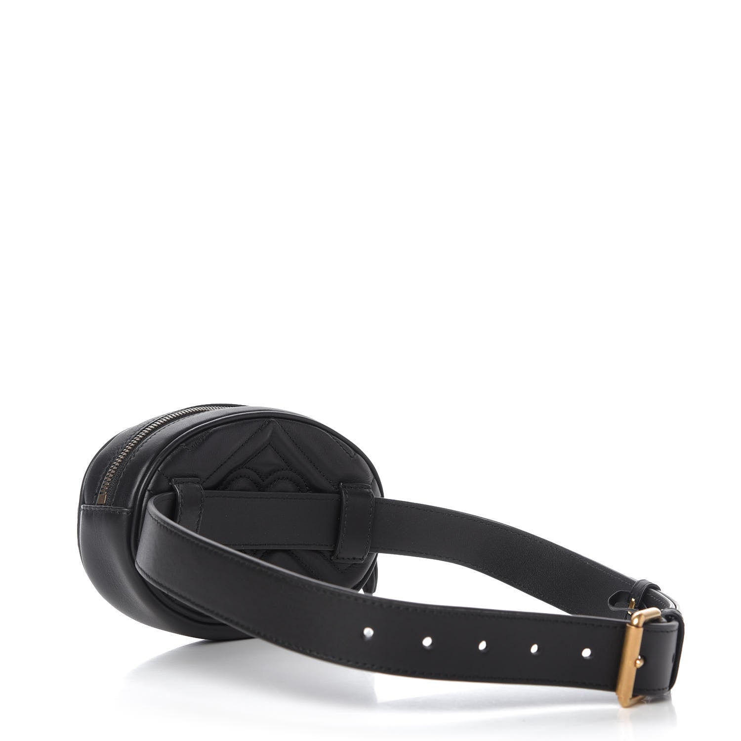 Gucci Calfskin Matelasse GG Marmont Belt Bag 75 30 Black 3 of 10
