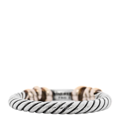David Yurman Sterling Silver 18K Yellow Gold Diamond Petite Helena Wrap Ring 52 6 3 of 4
