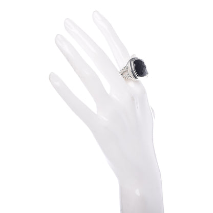 David Yurman Sterling Silver Black Onyx 16mm Albion Ring 52 6 2 of 5