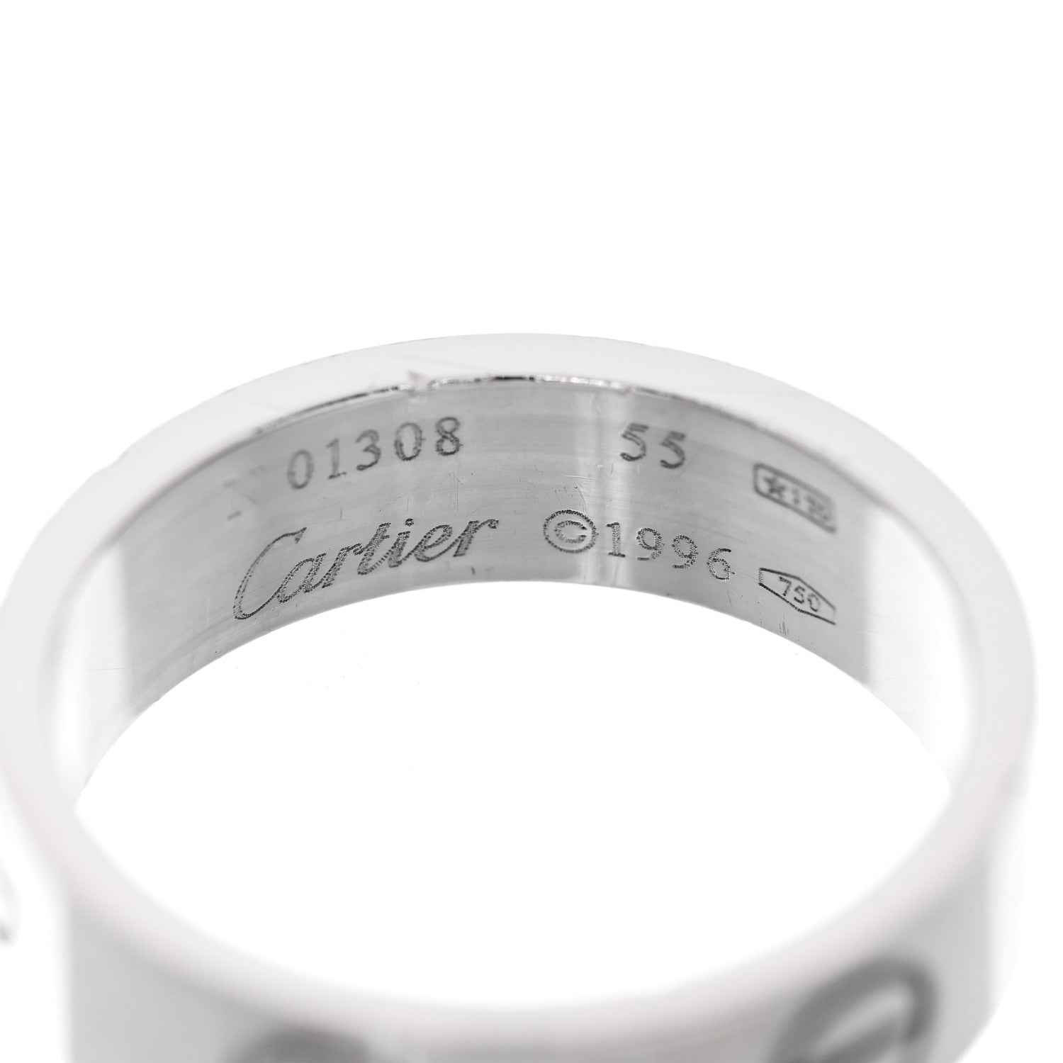 Cartier 18K White Gold 5.5mm LOVE Ring 55 7.25 4 of 4