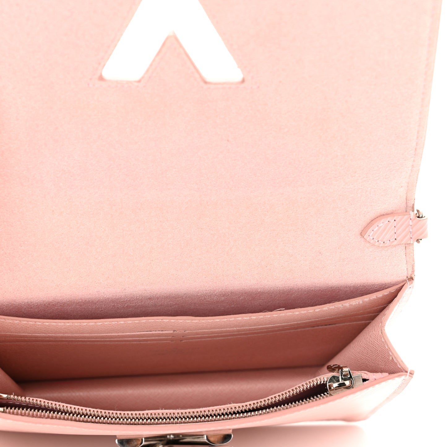Epi Twist Belt Chain Wallet Rose Ballerine