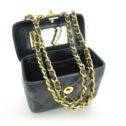 Chanel Caviar Quilted Mini Vanity Bag Navy 12 of 13