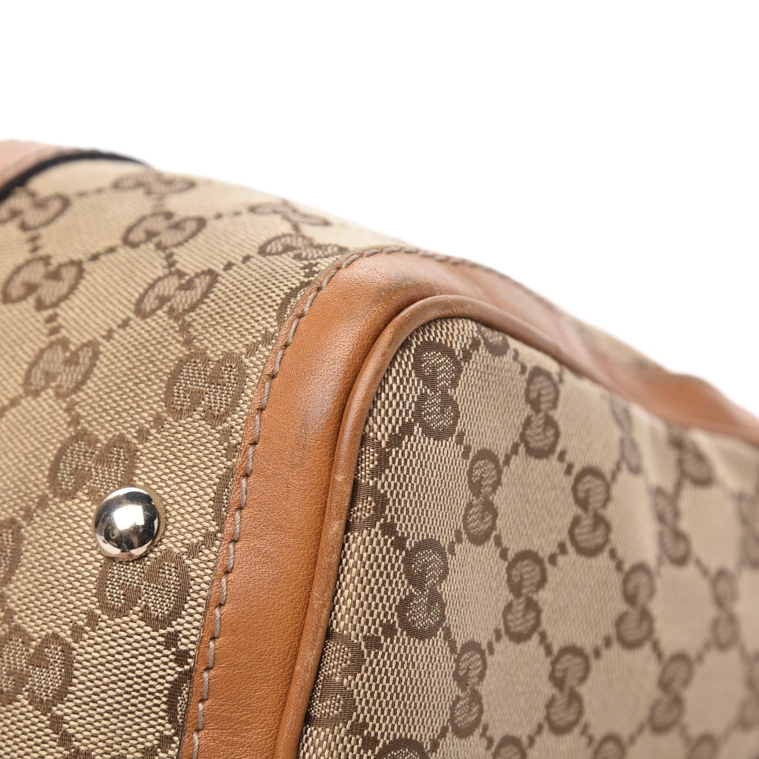 Gucci Monogram Vintage Web Medium Boston Tobacco 15 of 18