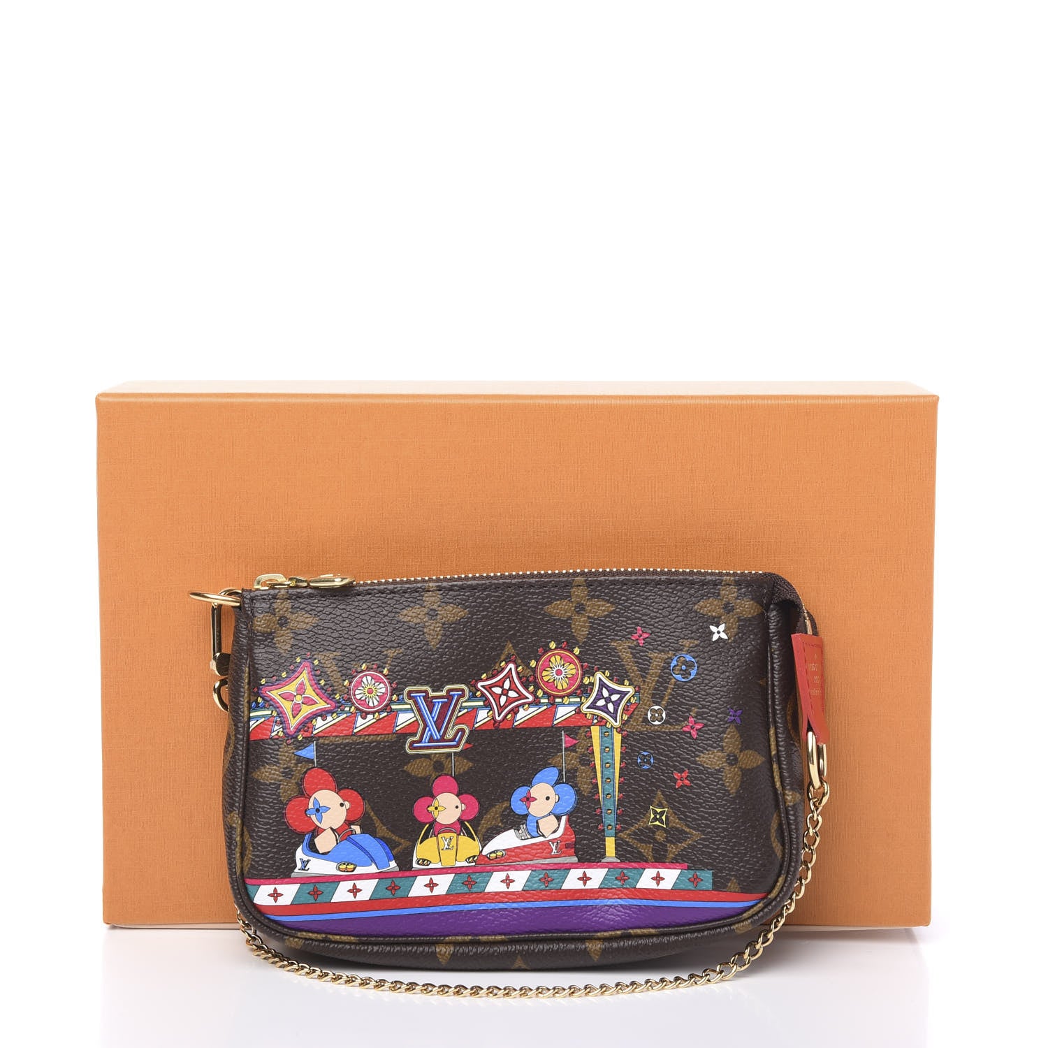 Louis Vuitton Monogram 2020 Christmas Animation Bumper Cars Mini Pochette Accessories Coquelicot 9 of 9