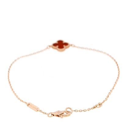 Van Cleef & Arpels 18K Rose Gold Carnelian Sweet Alhambra Bracelet 3 of 6
