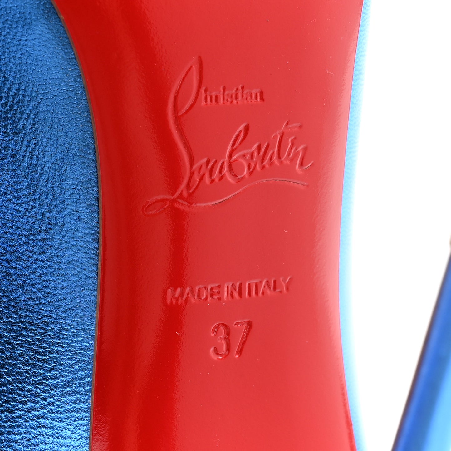 Metallic Patent Hot Chick 100 Pumps 37 Blue
