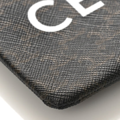 Celine Triomphe Canvas Logo Coin and Card Pouch With Hook Black 7 of 8