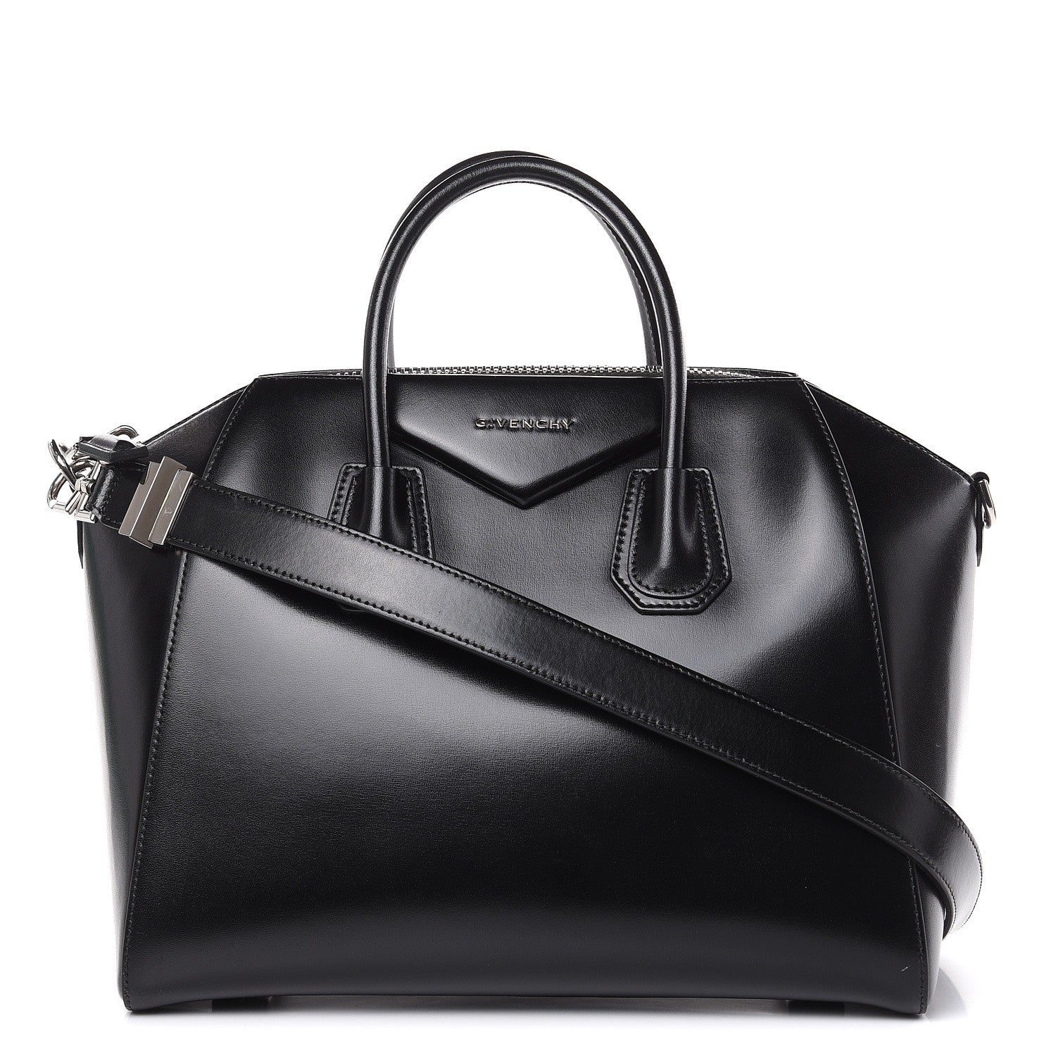 Givenchy Shiny Lord Calfskin Medium Antigona Black 1 of 17