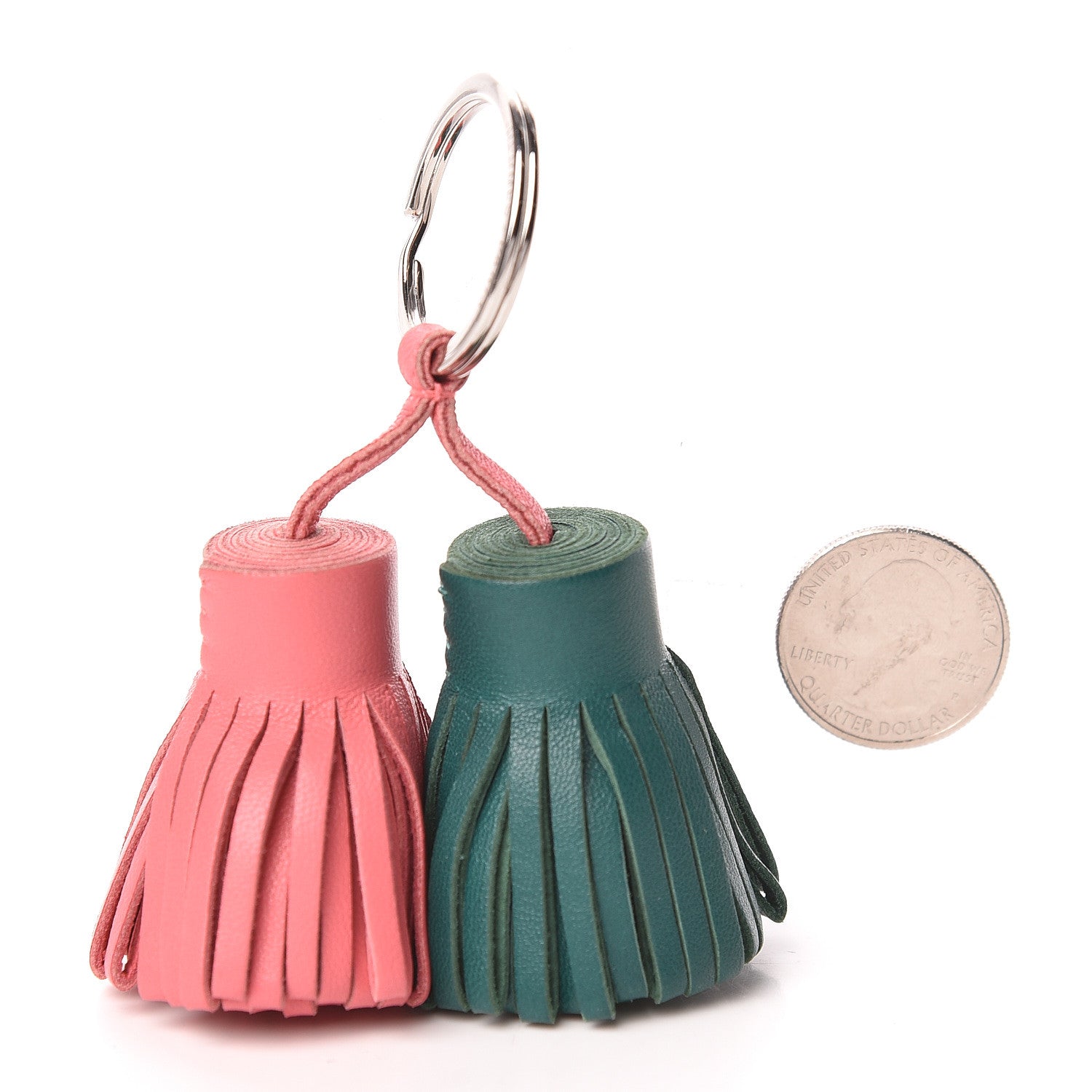 Hermes Lambskin Carmen Uno-Dos Key Holder Rose Azalee Malachite 2 of 4