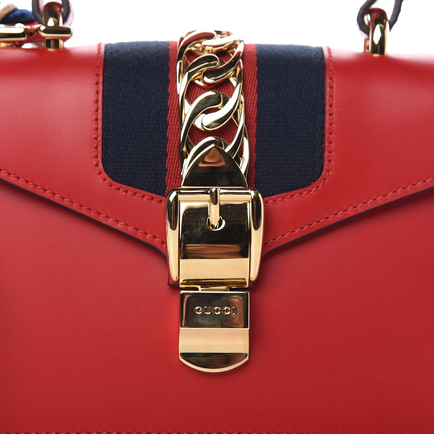 Calfskin Mini Sylvie Top Handle Bag Hibiscus Red