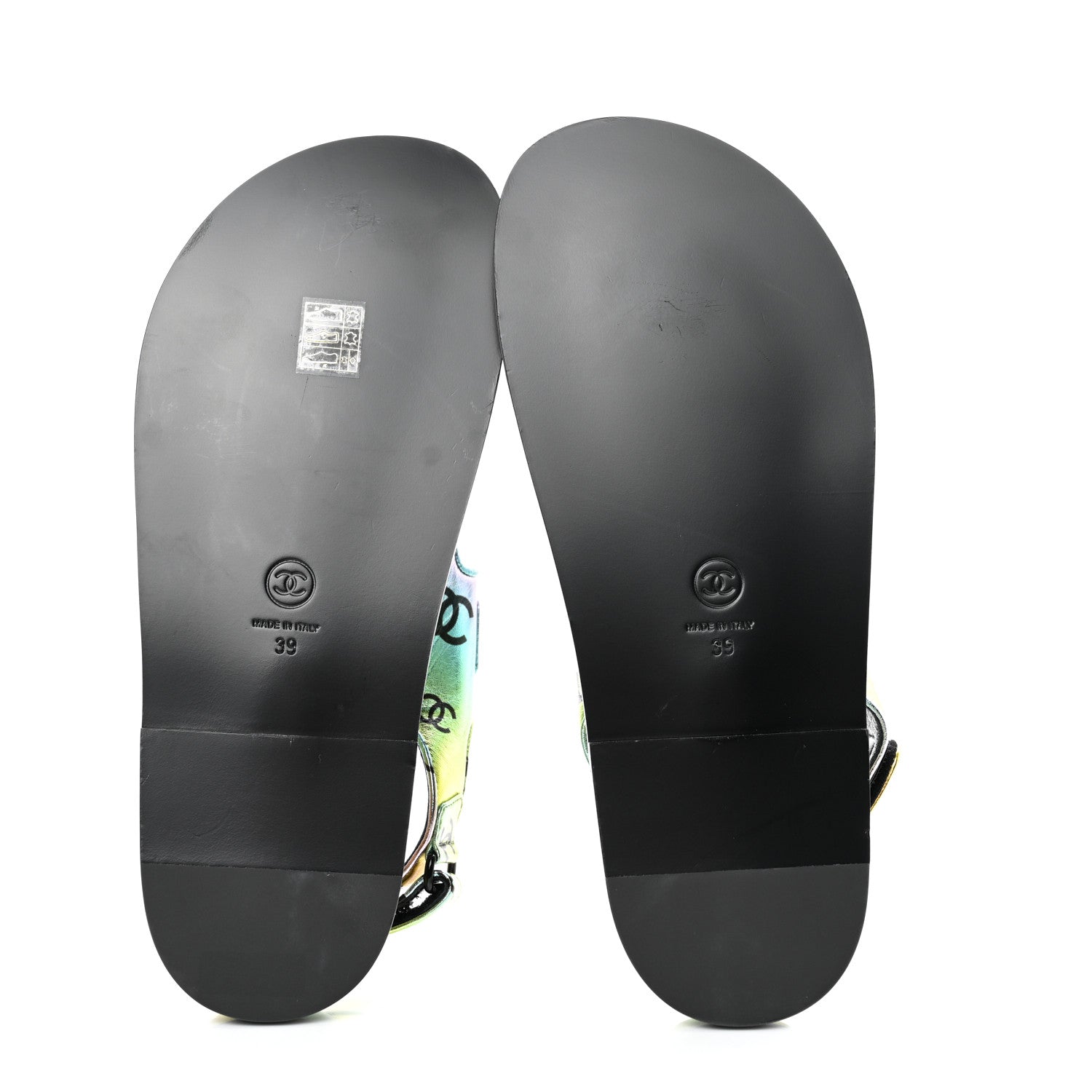 Chanel Laminated Lambskin Printed CC Dad Sandals 39 Multicolor 5 of 8