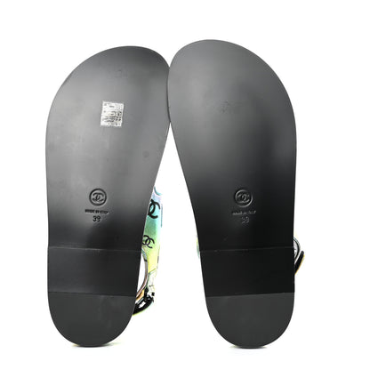 Chanel Laminated Lambskin Printed CC Dad Sandals 39 Multicolor 5 of 8