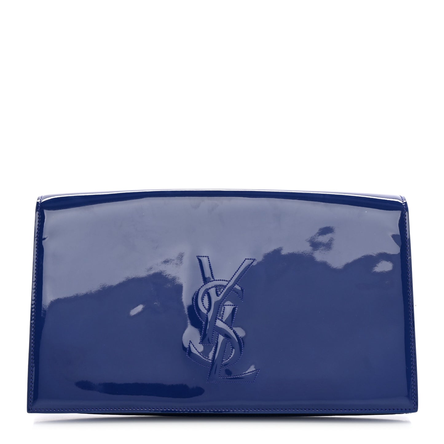 Patent Calfskin Monogram Large Belle De Jour Clutch Royal Blue