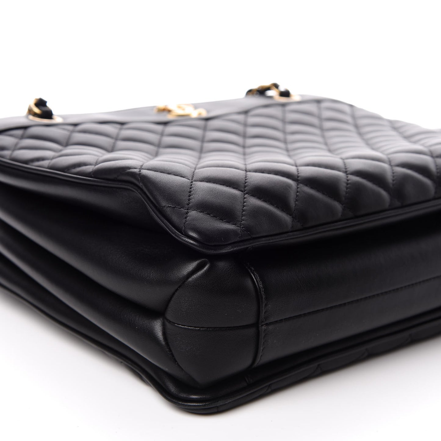 Calfskin Quilted Medium Tote Black